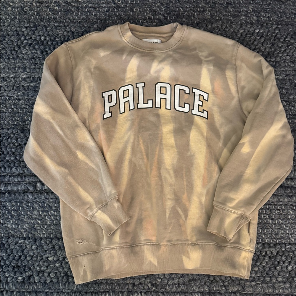 PALACE Try-Dye Tie Dye Round Neck Alphabet Sports Cream Yellow
